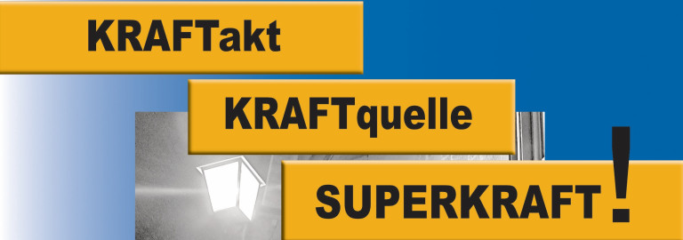Plakatausschnitt der Ausstellung "Kraftakt-Kraftquelle-Superkraft" in Bad Königshofen