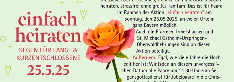 Oberer Abschnitt des Plakat für "Einfach Heiraten" aus dem Gemeindebrief