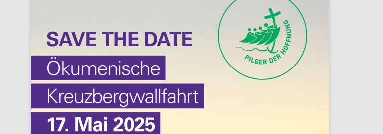 Detail aus dem Einladungs-Handzettel für die Ökumenische Kreuzberg-Wallfahrt am 17.5.25