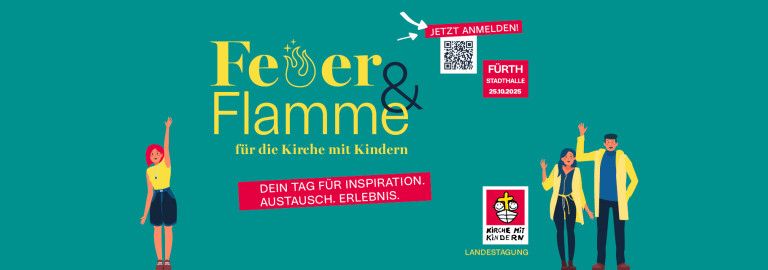 Einladungs-Banner zur Landestagung der Kirche mit Kindern am 25.10.2025 in Fürth