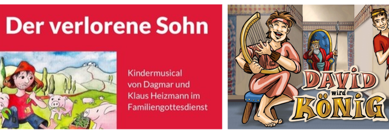 Collage aus 2 Plakaten der Kindermusicals in Bischofsheim und Bad Neustadt Juli 2025