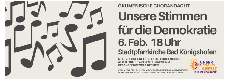 Plakat Chorandacht Demokratie 2.2.2026 Bad Königshofen