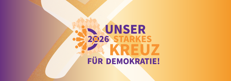 Logo der Kampagne "Unser starkes Kreuz für die Demokratie"