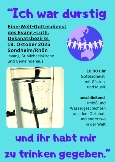 Plakat Eine-Welt-Gottesdienst 19.10.25 Sondheim/Rhön