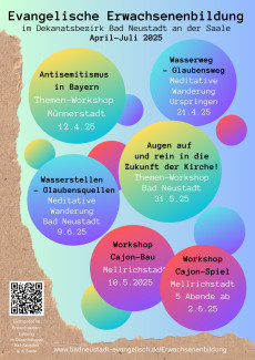 PLakat der Evang. Erwachsenenbildung April-Juli 2025