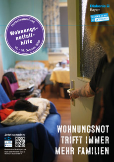 Plakat zur Herbssammlung "Wohnungsnot" der Diakonie Bayern