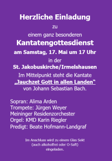 Plakat Bachkantate 17. Mai 2025 Irmelshausen
