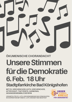 Plakat Chorandacht Demokratie 2.2.2026 Bad Königshofen