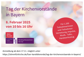 Flyer zum Tag der Kirchenvorstände am 8.2.2025 in Nürnberg