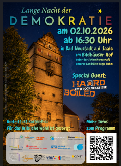 Plakat der Langen Nacht der Demokratie 2026 in Bad Neustadt an der Saale