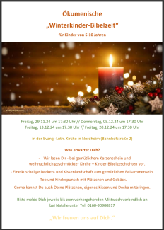Plakat mit Einladung zur Winter-Kinder-Bibelzeit 2024