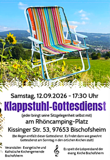 Plakat zum Klappstuhl-Gottesdienst am 12.9.2026 in Bischofsheim