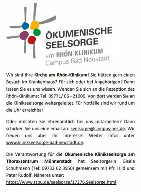 Ökumenische Seelsorge am Rhön-Klinikum Campus Bad Neustadt